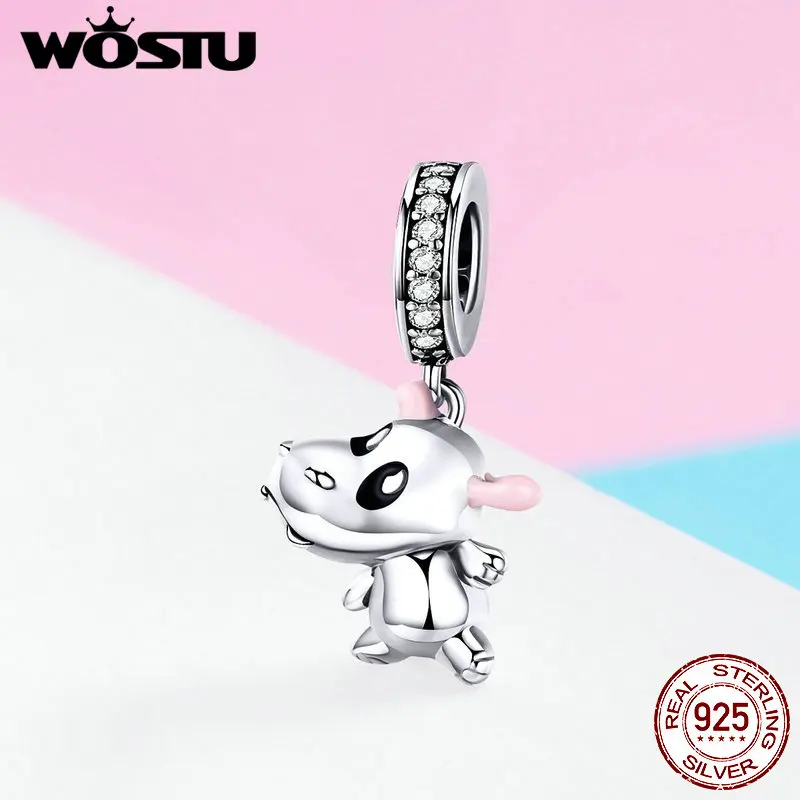 

WOSTU Cuddly Hippopotamus Charms 925 Sterling Silver Animal Bead Fit Original Bracelet Necklace Charm For Jewelry Making FNC069