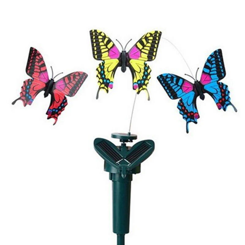 Vibration Solar Power Rotating Butterfly Dancing Flying Butterflies Hummingbird Garden Decoration Solar Power Toys for kids toy (4)