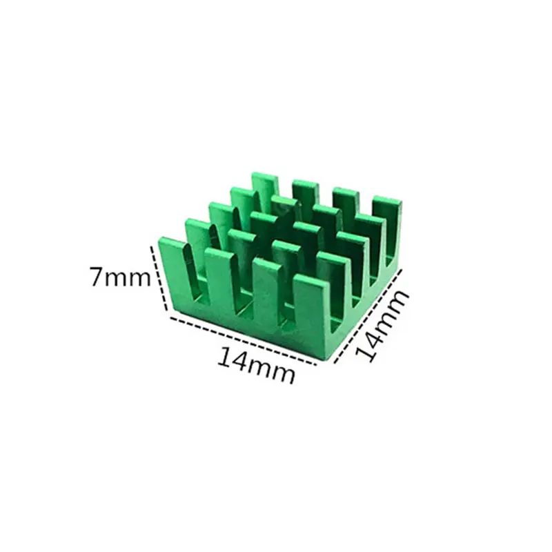 Горячая 30 шт. AL6063 зеленый защитный Алюминиевый профильный радиатор 14*14*7 мм Мотор электронный DIY печатная плата Ram охлаждающий модуль