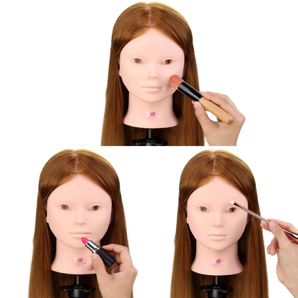 Pаспродажа Neverland 60% настоящие человеческие волосы манекен голова для макияжа прически профессиональная практика манекен головы куклы с белыми светлым...