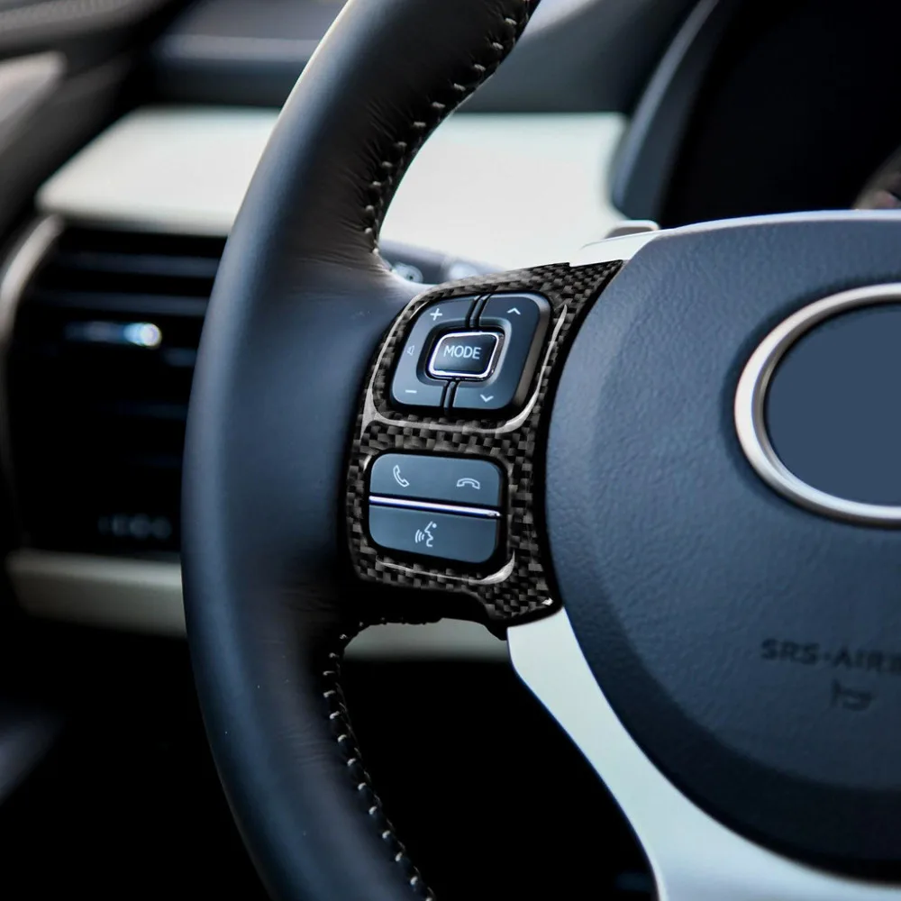 

Carbon Fiber Steering Wheel Switch Button Audio Cruise Control Button Sticker Cover Trim For Lexus IS250 NX200T 300H 2017 2018