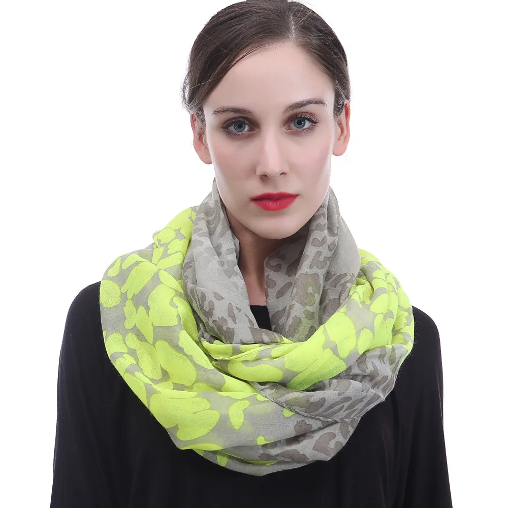 

Neon Leopard Animal Print Infinity Loop Scarf Snood Women's Gift Winter Accessories