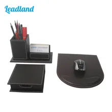 3 шт./компл. современный высокого качества из искусственной кожи Офисные принадлежности наборы для ухода за кожей, ручка держатель карты Стенд Memo чехол Мышь Pad для канцелярских принадлежностей