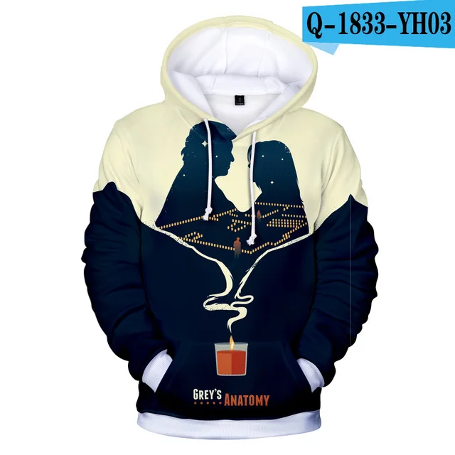 3dwy-1005 Толстовки с капюшоном для анатомии GREY'S унисекс Толстовка Moletom Tumblr Повседневный пуловер куртка GREYS ANATOMY Толстовка модный спортивный костюм больших размеров - Цвет: 3dwy-1005