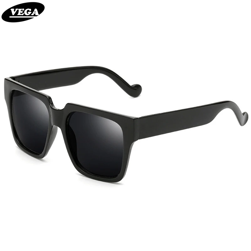 VEGA 2017 Trendy Big Black Sunglasses Unisex Square Hipster Glasses