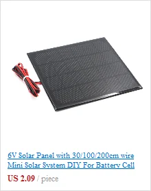 1 шт. x В 6 в 1 Вт с 30 см Удлинительный провод Солнечная Панель поликристаллический кремний DIY зарядное устройство маленький мини Солнечный