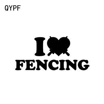 

QYPF 14.9*6.8CM Coolest I Love Fencing Combat Car Styling Sticker Vinyl C16-0988
