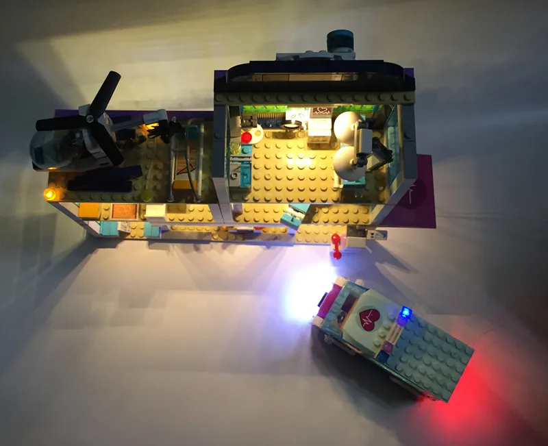 Продажа Светодиодный светильник для лего 41318 и 01039 сердце озеро любовь больница Модель Строительный комплект (блок здание не входит в комплект)