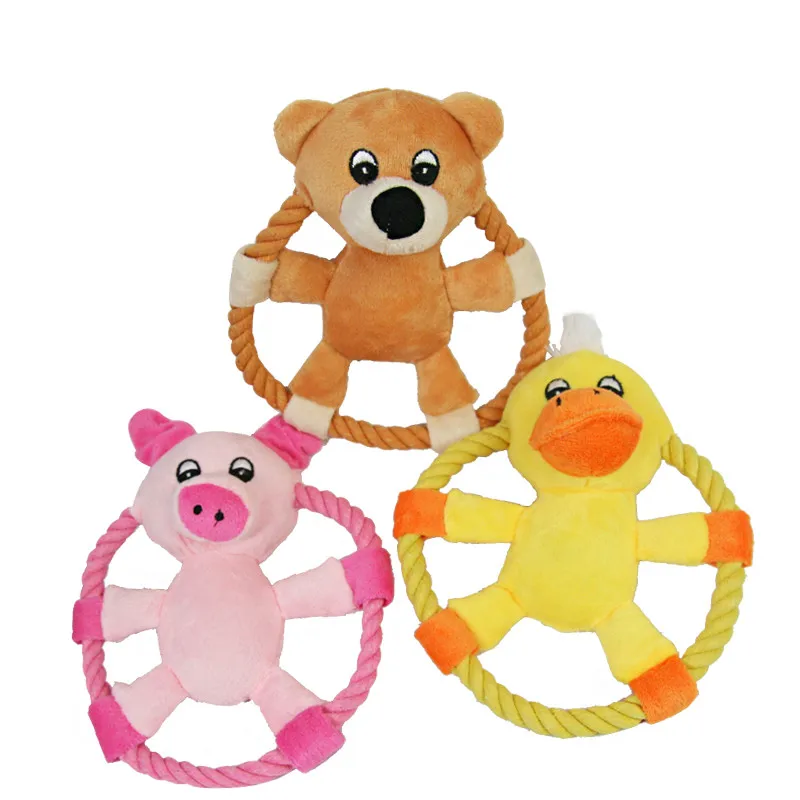 1Piece Gomaomi 16cm Animal Pattern Frisbee Flying Discs Pet Dog Toy Rope Ringin Dog Toys from