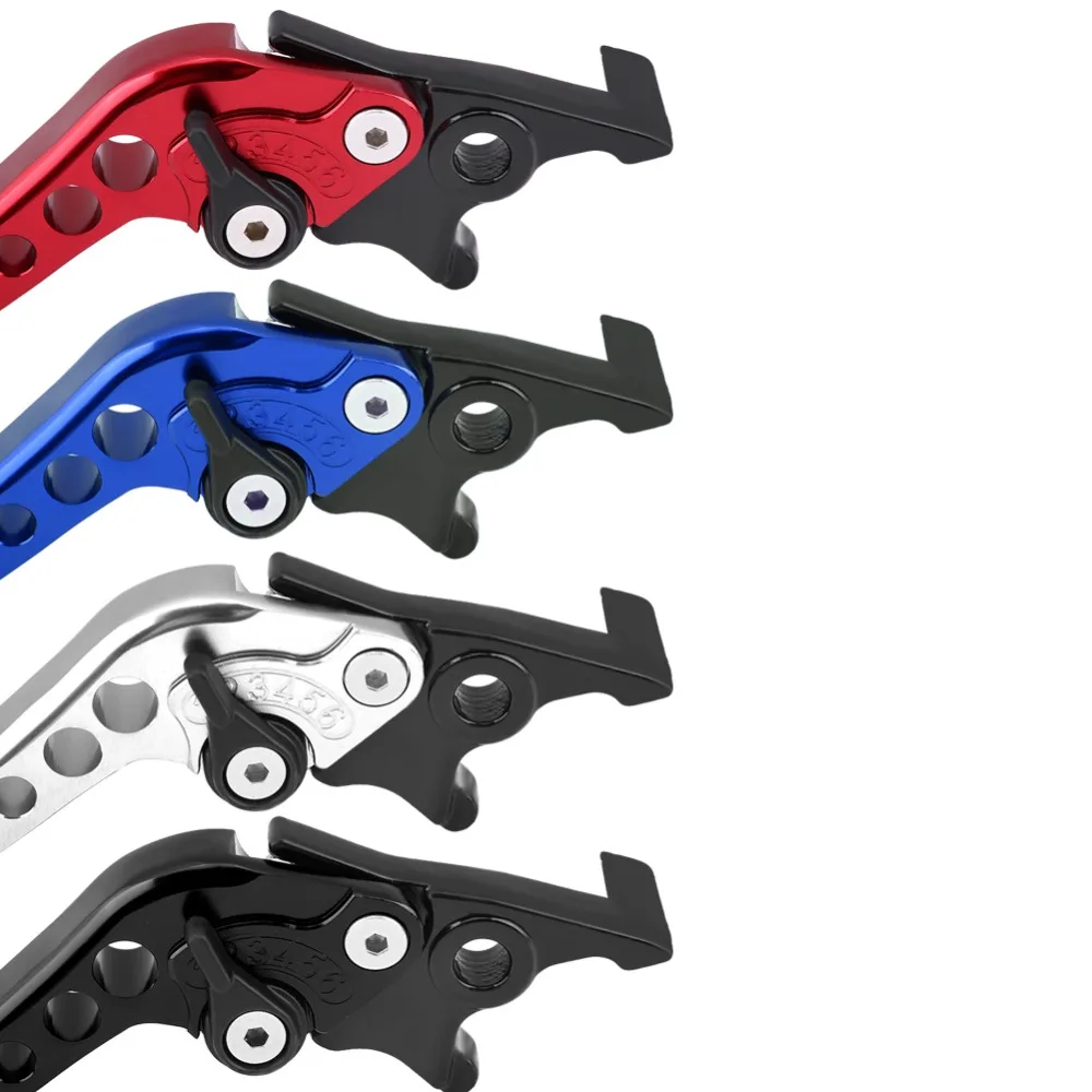 Dual Disc Brake Lever 1 Pair CNC Multicolor Aluminum Motorcycle Double Disc Brake Lever Scooter Electric Bike Disc Brake Lever Universal Red