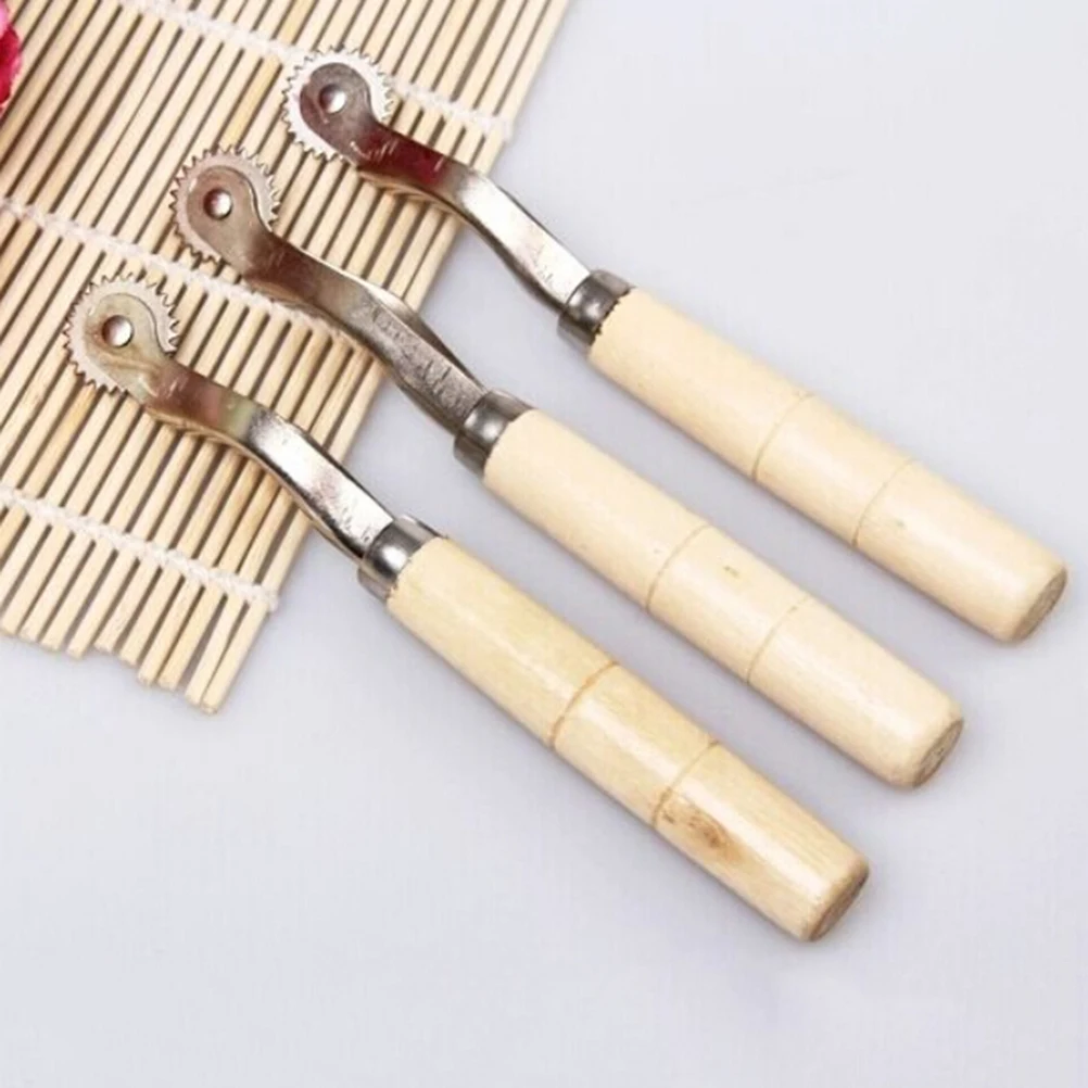 Practical Leather Fabric Serrate Tracing Wheel Sewing Tool With Wood