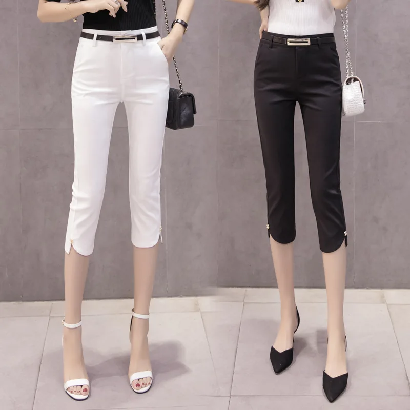 

Women's Pants 2019 Summer New Thin Women's Pants Women's Cropped Slims Slim Thin Feet Suit Pants Women's Casual Pants