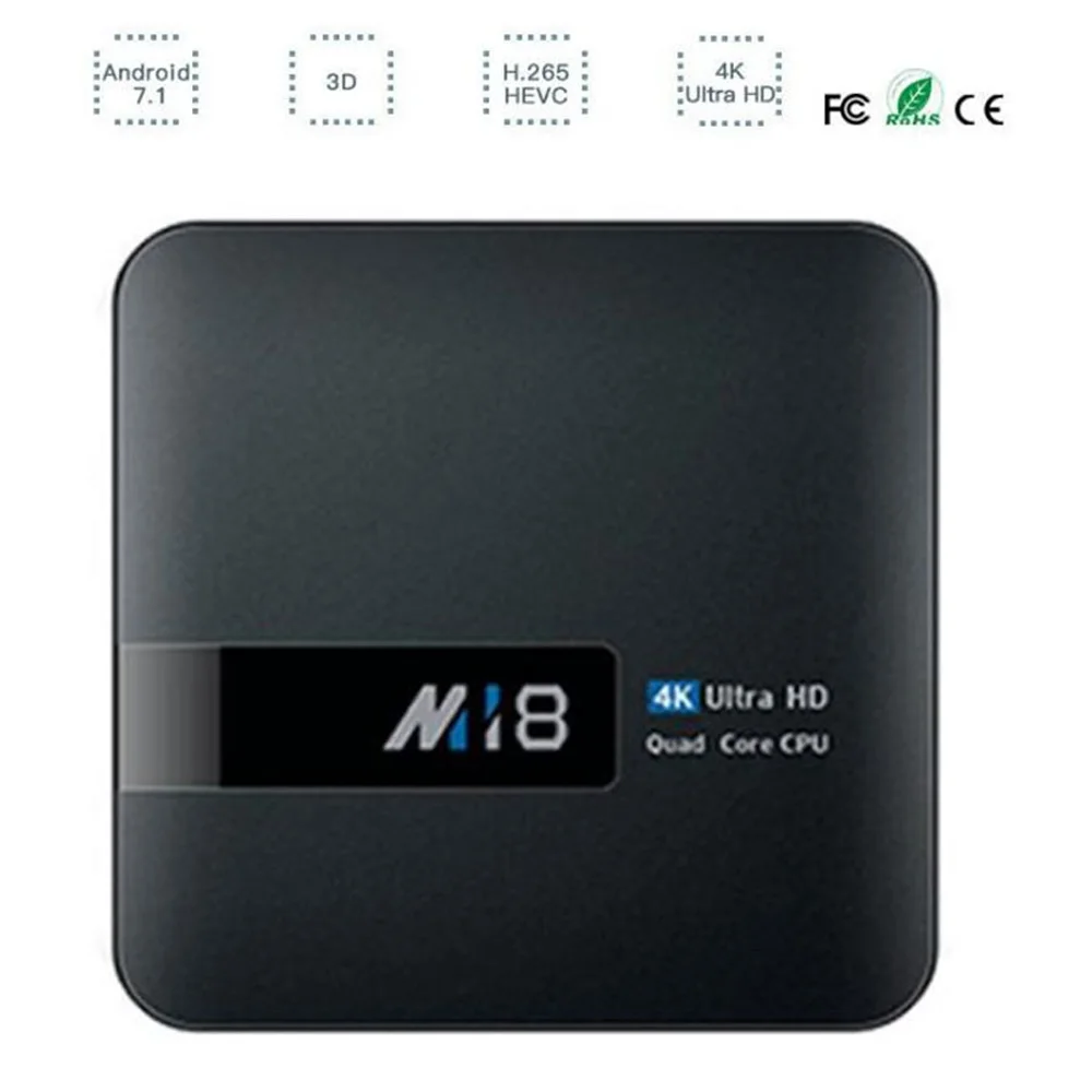 M18 Android 7,1 ТВ Box Amlogic S905W 1 г 8 г 2 г 16 г Smart ТВ Box 2,4 ГГц Wi-Fi Amlogic S905w Декодер каналов кабельного телевидения Поддержка 4 K HD медиаплеер