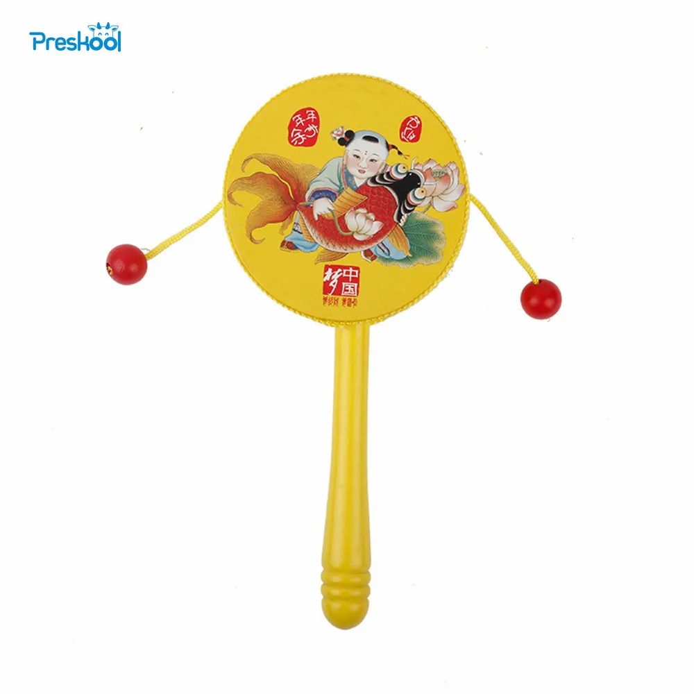 China Traditional Rattle Drum Spin Toy for Baby Festival Rattle Drum
