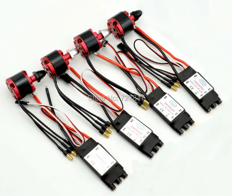 4X 2212 920KV CW CCW Brushless Motor + 4 X 30A Simonk ESC With 3.5mm Connector For DJI Phantom F330 F450 F550 Multicopter