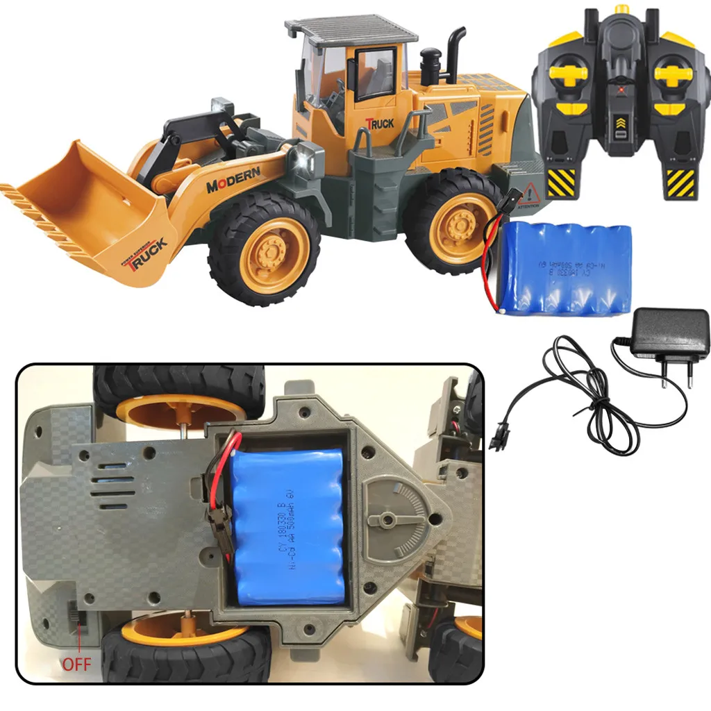 

Remote Control Construction Bulldozer 1:8 Vehicle Cars For Kids Electric RC Excavator Shovel Truck Toy Light T520
