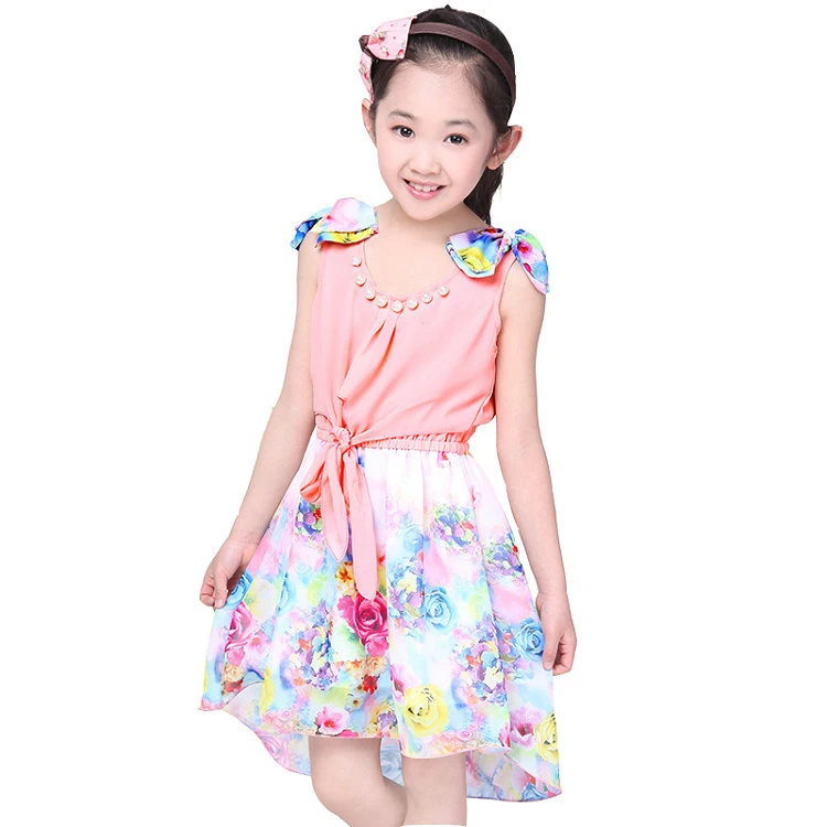 

Hot selling!2016 Girl Summer Chiffon Dress Girls Floral Princess Dress Kids Casual Dress Vestido Princesa Roupas Infantis Menina