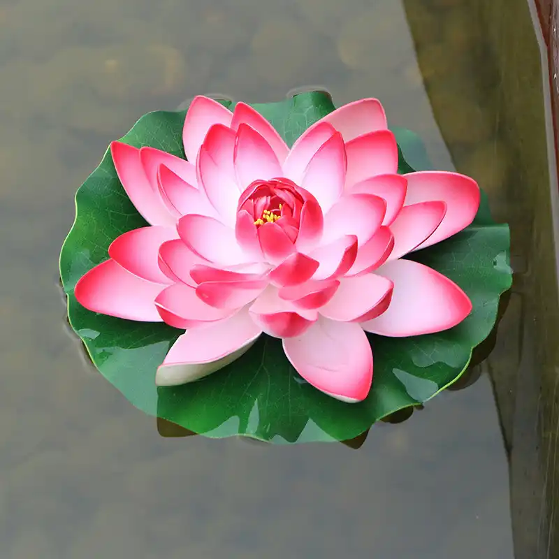 1 個 28 センチメートルシミュレーション蓮の花プラスチック盆栽屋外水槽プール造園鉢植え花 Plastic Bonsai Flower Plasticflower Flower Aliexpress