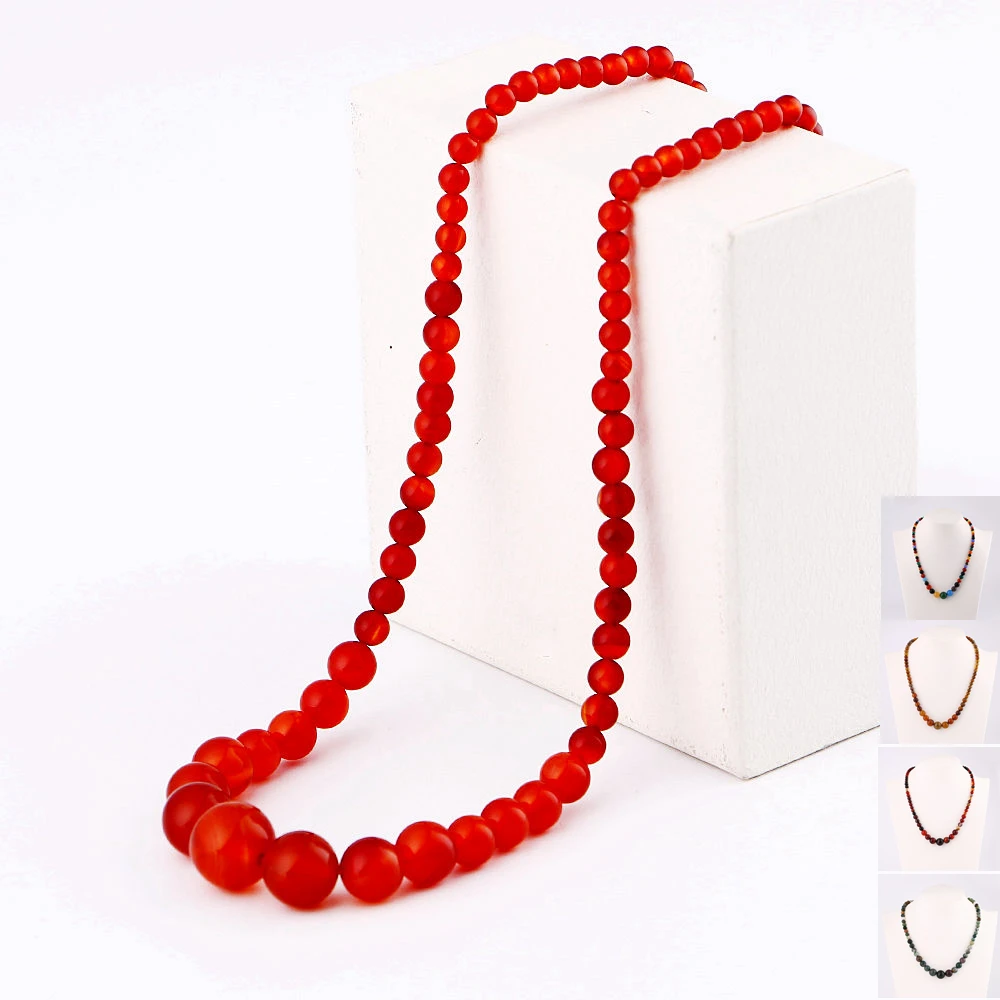 

Choker Hot Necklace Natural Agate Stone Pendulum Chain Pendant Power Gemstone Ball Necklace Charms Female Choker Mix Agate Reiki