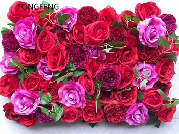 

TONGFENG 10pcs/lot Mixcolor Wedding 3D flower wall flower runner wedding Artificial silk rose peony wedding backdrop decoration
