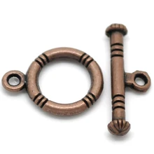DoreenBeads, замочки из цинкового металлического сплава, Круглые античные медные полосы, 16 мм x 12 мм(5/" x4/8"), 20 мм x 7 мм(6/" x2/8"), 8 комплектов