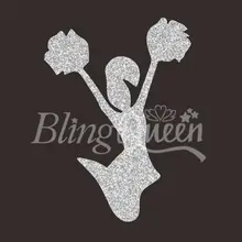 BlingQueen 12 шт/лот на заказ блестящие HTV виниловые передачи черлидер дизайн, цвета и размеры могут быть настроены