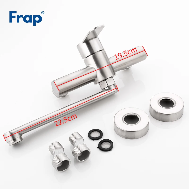  Frap Wall Mounted 26cm Nose Kitchen Faucet 360 Degree Rotate Vegetable Basin Faucet Hot Cold Water  - 32940660156