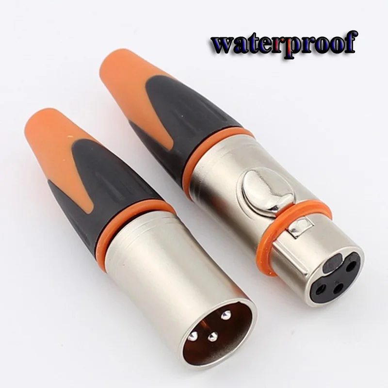 10sets 3 Pin Waterproof XLR Plug XLR Balanced XLR Waterproof Microphone