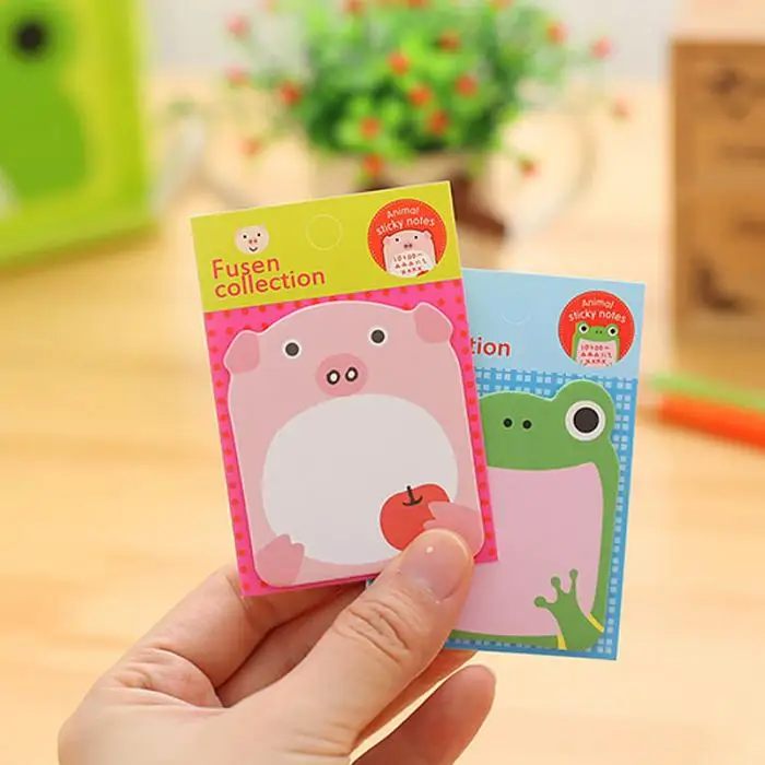 20 листов, милый мини-блокнот в стиле Kawaii с изображением животных из мультфильмов, стикеры для заметок, школьные канцелярские принадлежности, стикеры для планировщиков