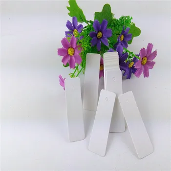 

200Pcs/Lot Tags Pure White Craft Paperboard Long Rectangular Labels Handmade Customizable Jewelry Cards Tags