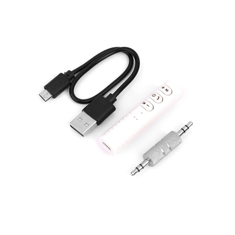 Vexverm мм 3,5 мм Aux Jack громкой связи беспроводной Автомобильный приемник Bluetooth комплект для громкоговорителя для наушников MP3 музыка аудио адаптер - Название цвета: White