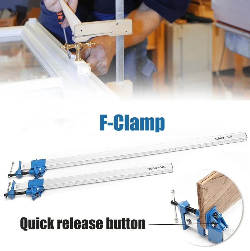 1PC 24Inch 62cm DIY Heavy F Clamp T Bar Wood Clamps for Woodworking Quick Release Fixture Sash Long Cramp Bench Grip | Обустройство