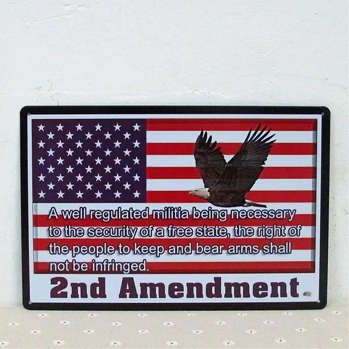 The U.S Second Amendment Tin Signs Metal Poster Fit For BAR PUB HOME Decoration E-02 |