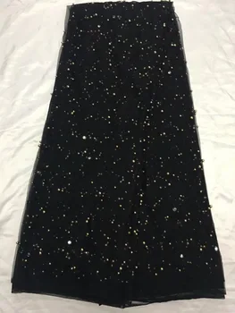 

Latest Nigerian Tulle Lace 2019 French Net Beaded Lace Fabric For Nigerian Wedding Rhinestones Embroidery African Lace Fabric