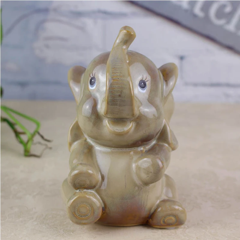

3pcs/set Ceramic Cute Elephant Piggy Bank Figurines Money Box Furnishing Articles Currency Pig Coin Bank Kids Toy Birthday Gifts