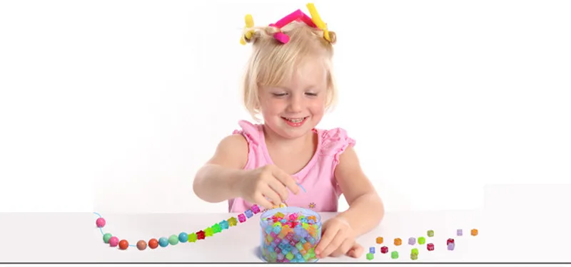 DIY обучающая игрушка набор акриловых бусин с 10 сетками пластиковые бусы ручной работы изготовление браслета ожерелья игрушки для детей