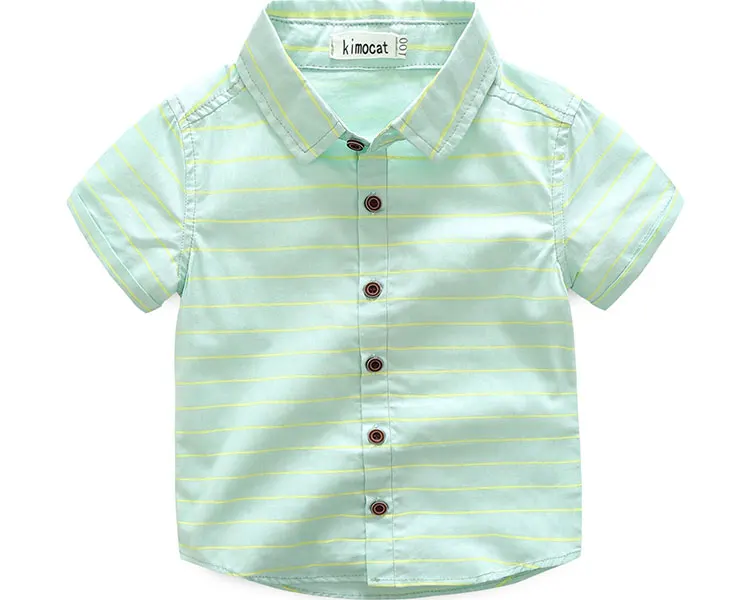 Летний хлопковый комплект одежды в полоску для маленьких мальчиков, модная верхняя одежда, спортивный детский комплект одежды, блузка +