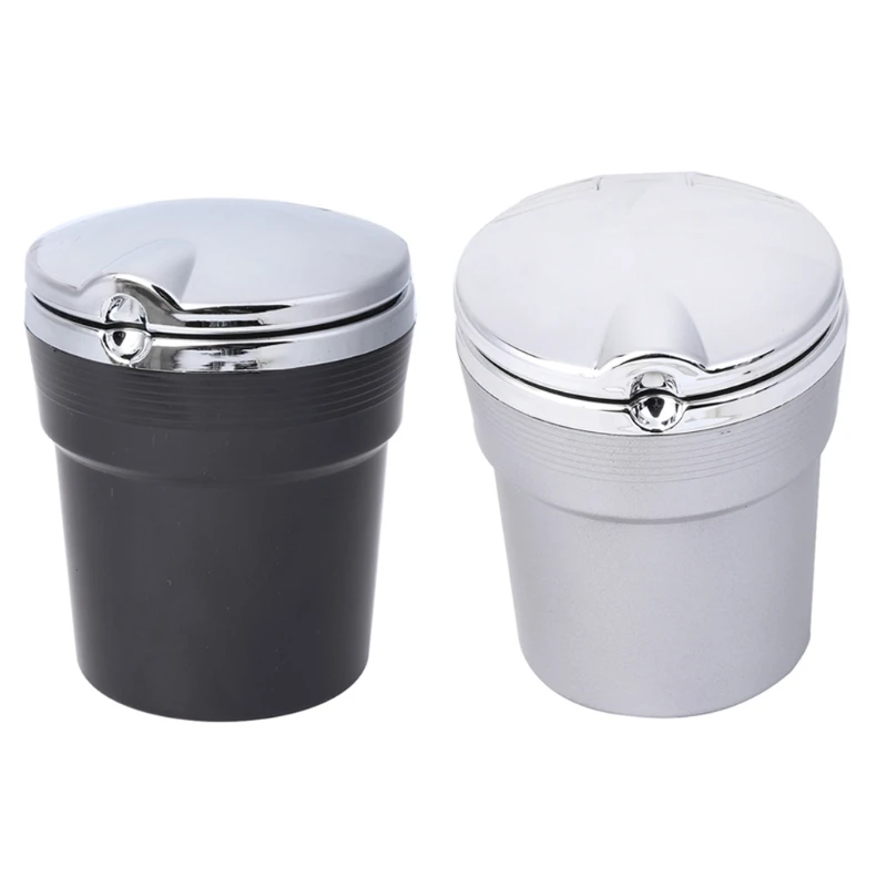 

New Smokeless Portable Car Cigarettes Ashtray Ash Tray LED Light Cylinder Cup Holder