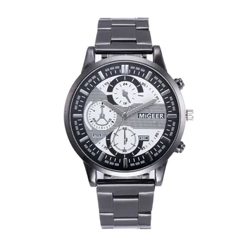 

watch Man 2019 MIGEER Fashion Design Stainless Steel Business Charm Analog Alloy Classic Quartz Wrist Watches reloj mujer A4