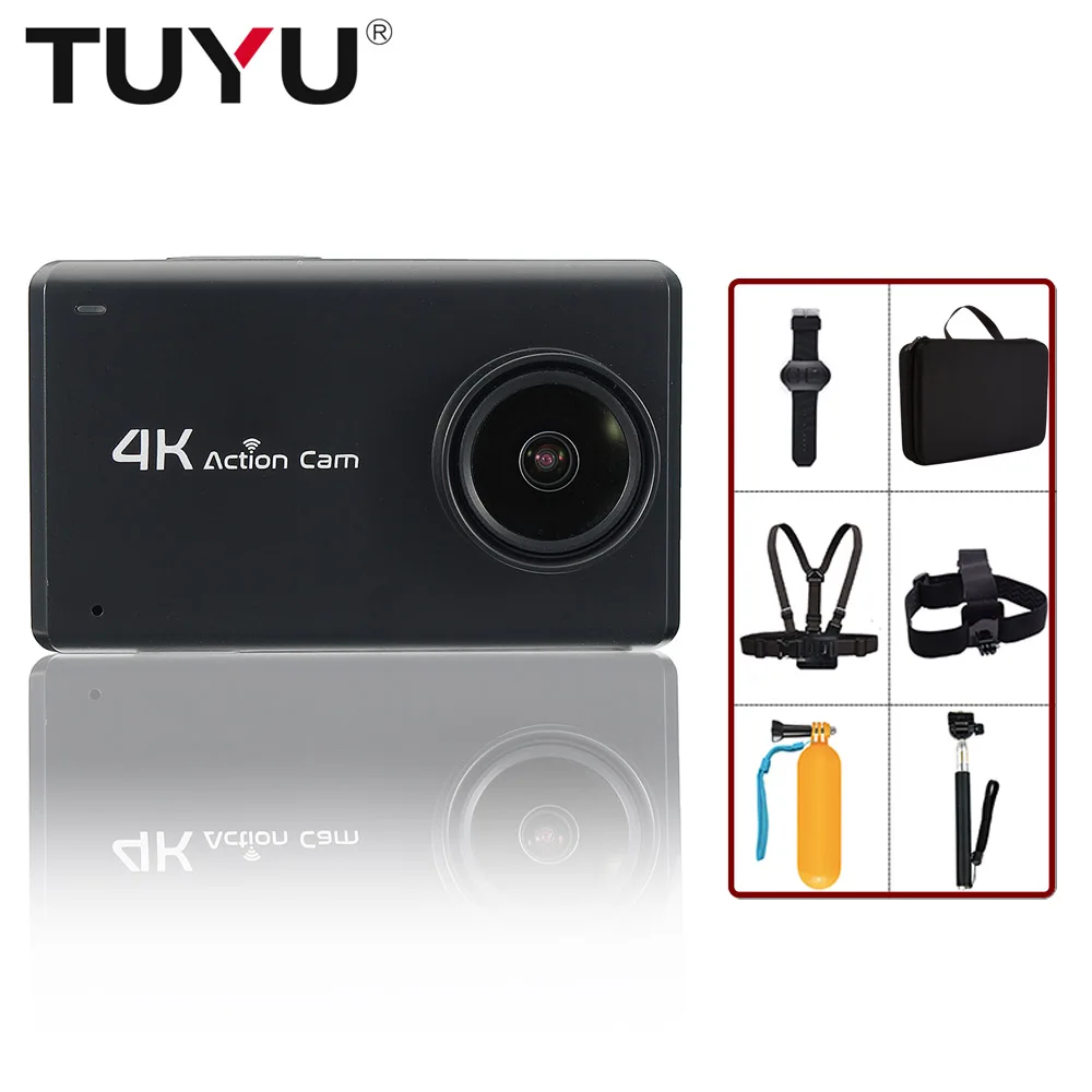 

TUYU External Mic Camera B1 2.5 inches 4K+ touch screen action camera 4K 30fps Ultra HD 16MP Helmet cam waterproof sports camera