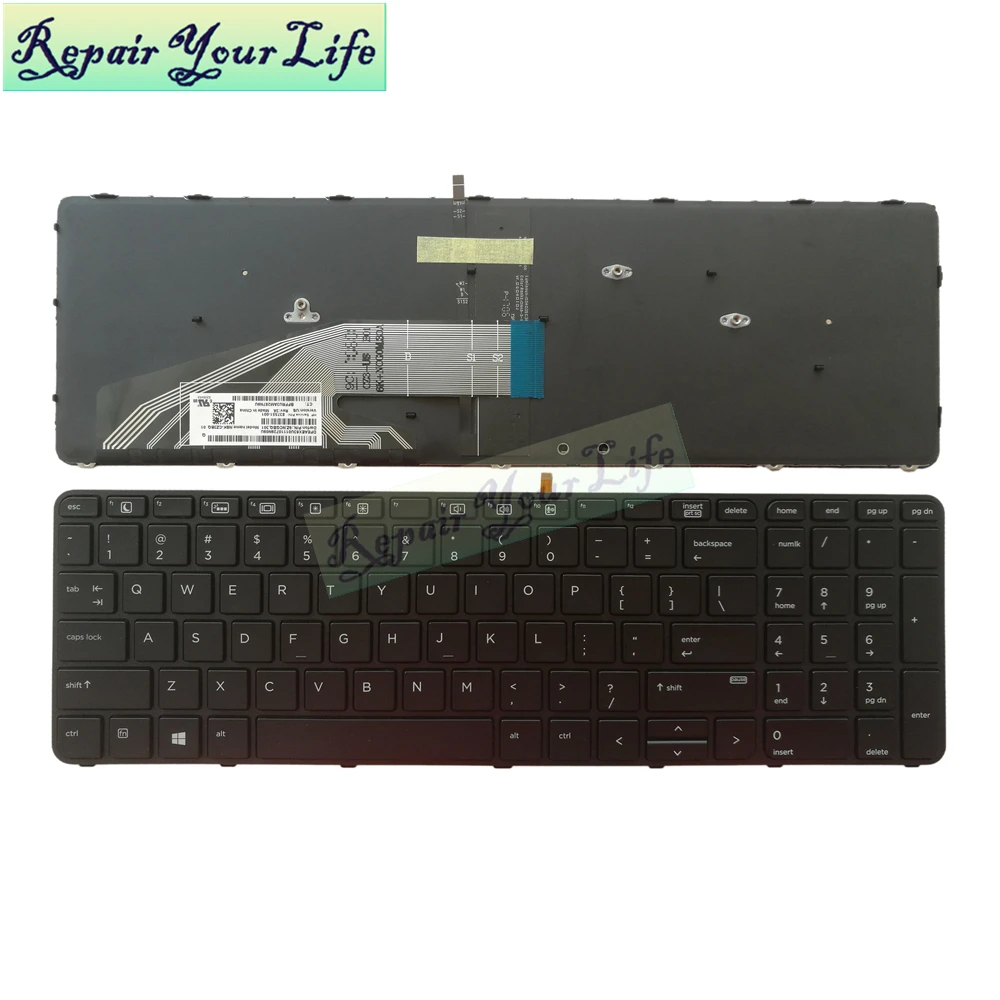 Original For HP 827029-001 837551-001 9Z.NCGBQ.301 US black Backlit keyboard