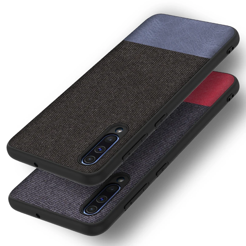 

For Samsung Galaxy A50 A30 A10 Case Luxury Soft Silicone edge+Hard Cloth texture protective Back Cover Case for samsung a40 a70