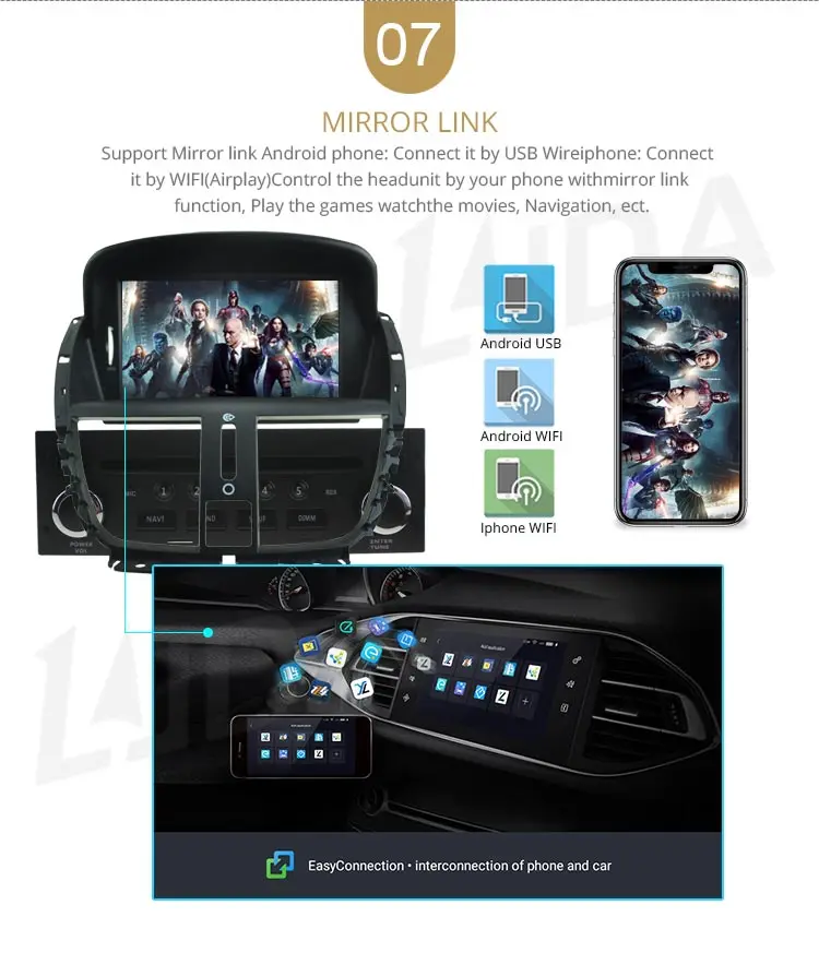 LJDA Android 10 1 Din Автомобильная магнитола для peugeot 207 2007-2011 2012 2013 Автомобильный мультимедийный плеер стерео gps навигации автомобиля DVD ips SD