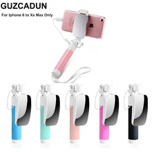 Mini Extendable Wired Selfie Sticks for Iphone X Xs Max Xr Cable Mirror Autodyne Artifact for IPhone 6 6S 7 8 Plus Selfie Stick