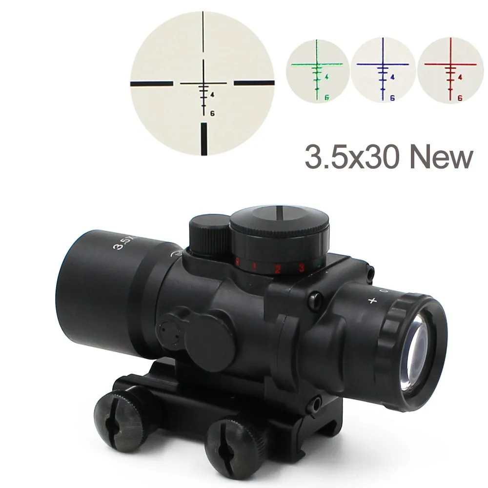 Охотничий прицел тактический 3.5X30 RGB лазерный красный с трехподсветкой комбо