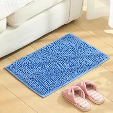 Твердые синель длинные волосы анти-скольжения коврики области коврики для ванной мытья двери ванна для бассейна Абсорбент Мат коврик на кухню 40*60 см 10 цветов