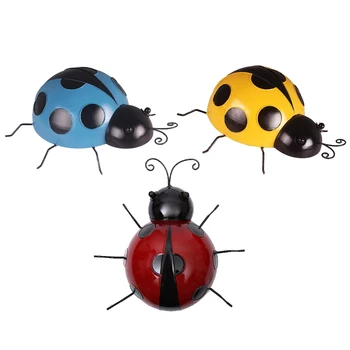 

Set of 3 Realistic Ladybirds Hand Painted Toy Figurine Model Wall Hanging Decoration