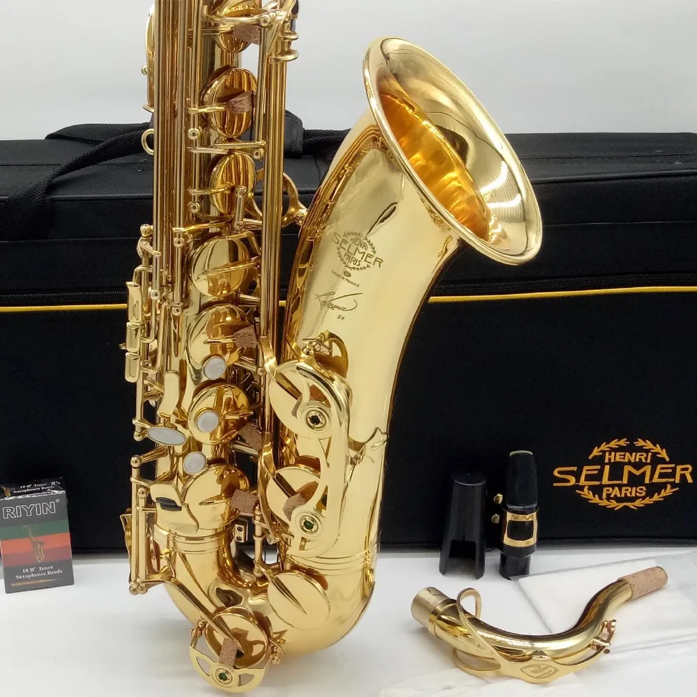 

Brand New French Tenor Saxophone Reference 54 Gold Lacquer Sax Tenor Musical Instruments Professional R54 Included Case
