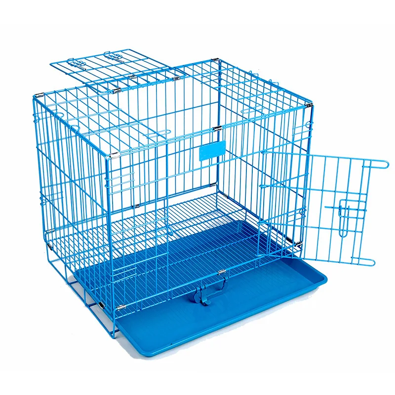 LK Folding Metal Dog Crate Foldable Pet Cat Cage Kennel
