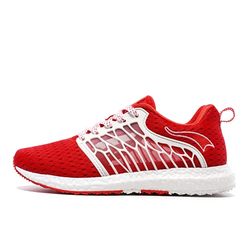 ONEMIX Unisex Running Shoes Breathable Mesh Men Athletic Shoes Super Light Outdoor Women Sports shoes walking jogging shoes - Цвет: Red White